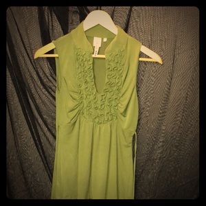 Avocado Green Ruffled Tank Top